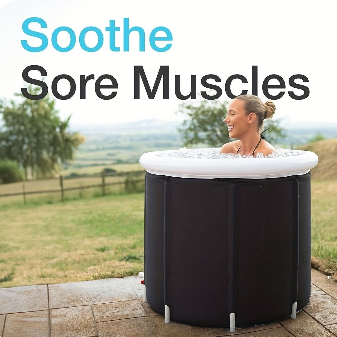 NNETM 1Pc Freestanding Ice Bath Tub for Fitness Recovery(Black)-4