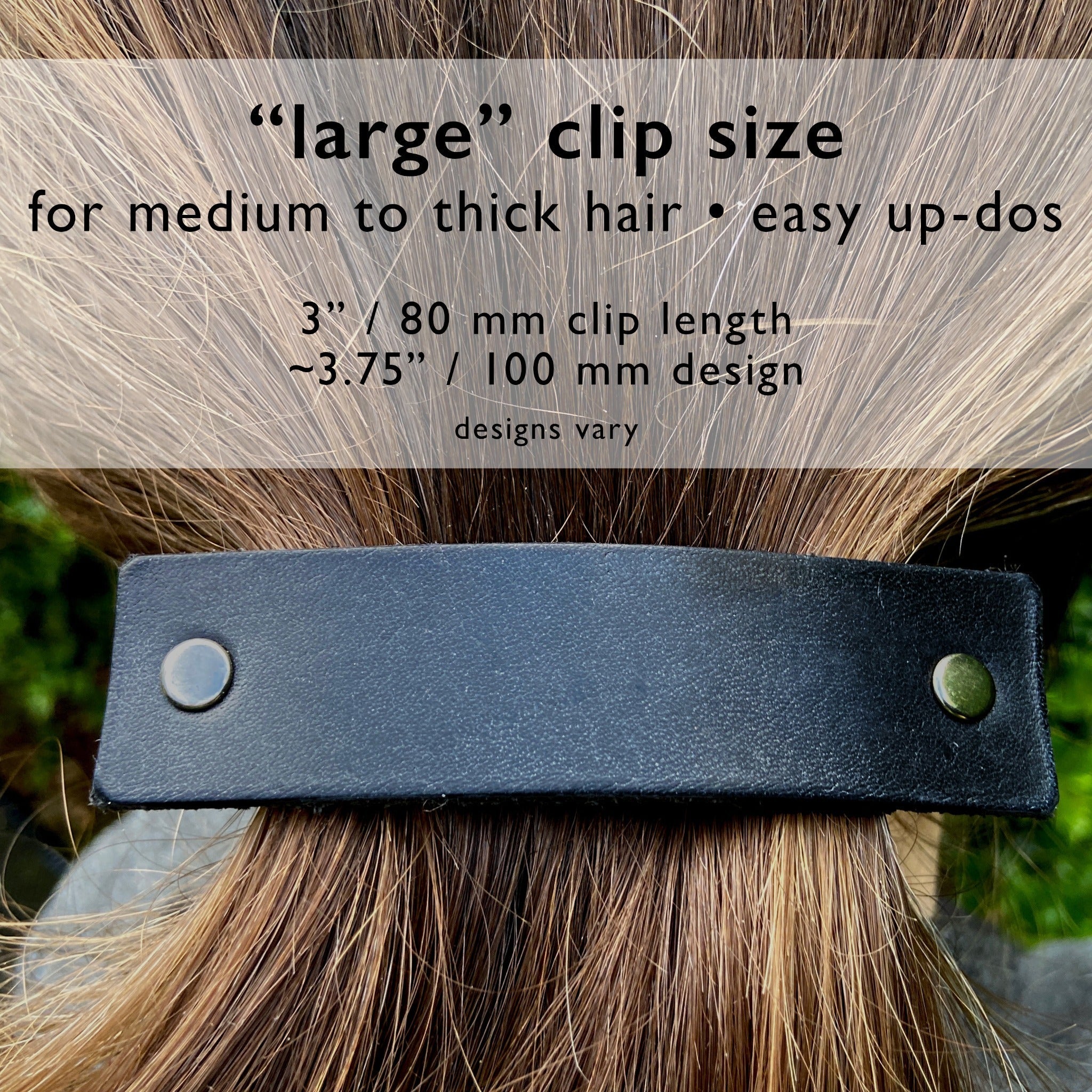 Hammered Oil-Rubbed Bronze / Antique Brass Leather Unisex Barrette-4