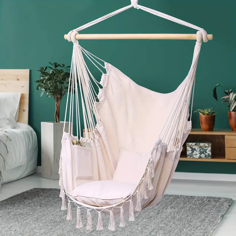 NNETM Nordic Style Cotton Hammock Chair Swing-1