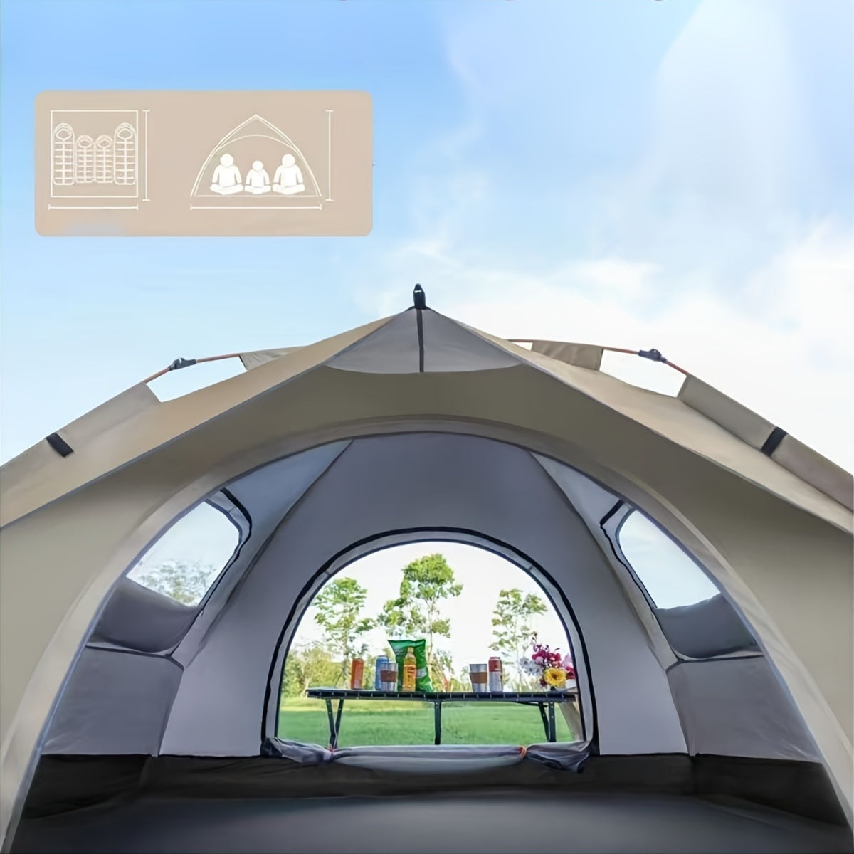 NNETM Tent Waterproof Instant Camping Shelter (4-Person)-1