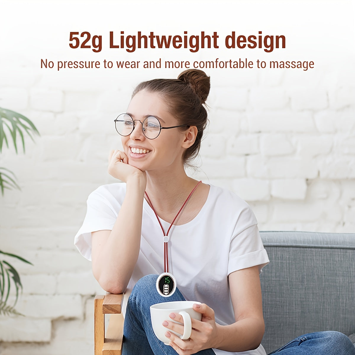 USB Rechargeable Neck & Shoulder Massager with Heat(White)-3