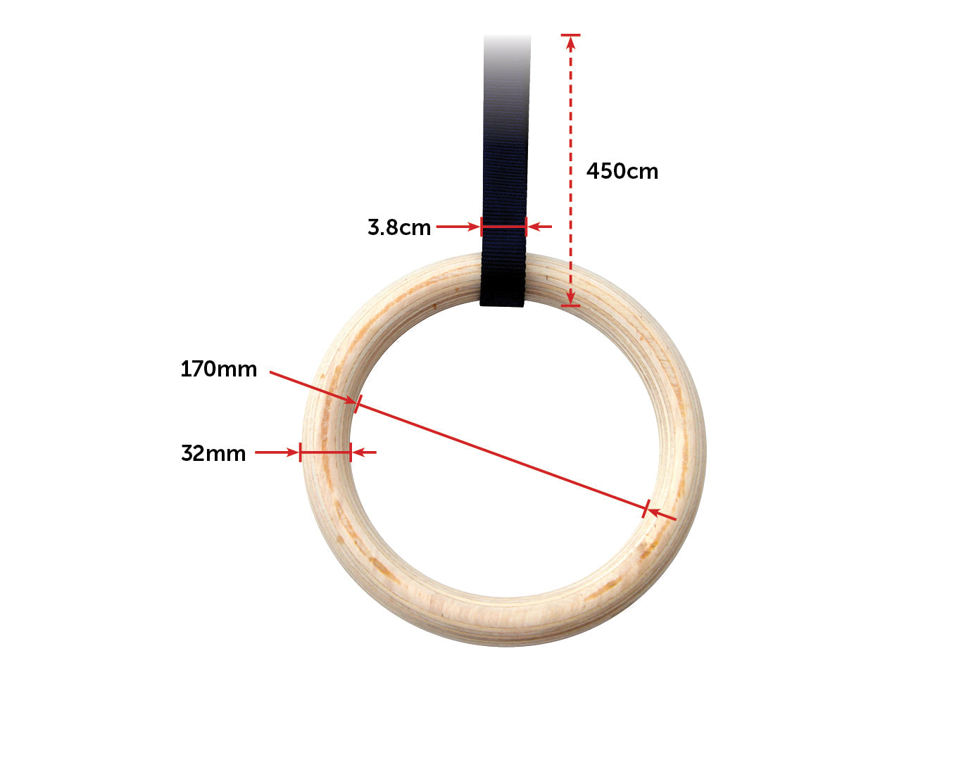 NNEDSZ Wooden Gymnastic Rings Olympic Gym Rings Strength Training-1