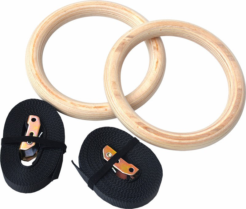 NNEDSZ Wooden Gymnastic Rings Olympic Gym Rings Strength Training-3