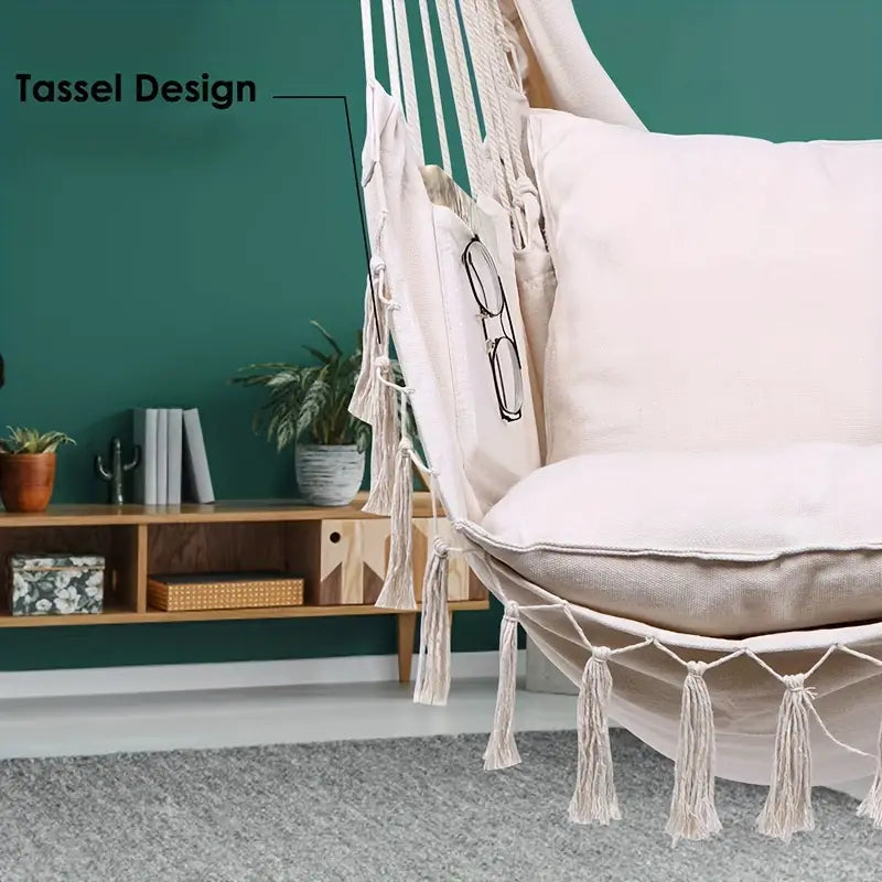 NNETM Nordic Style Cotton Hammock Chair Swing-4