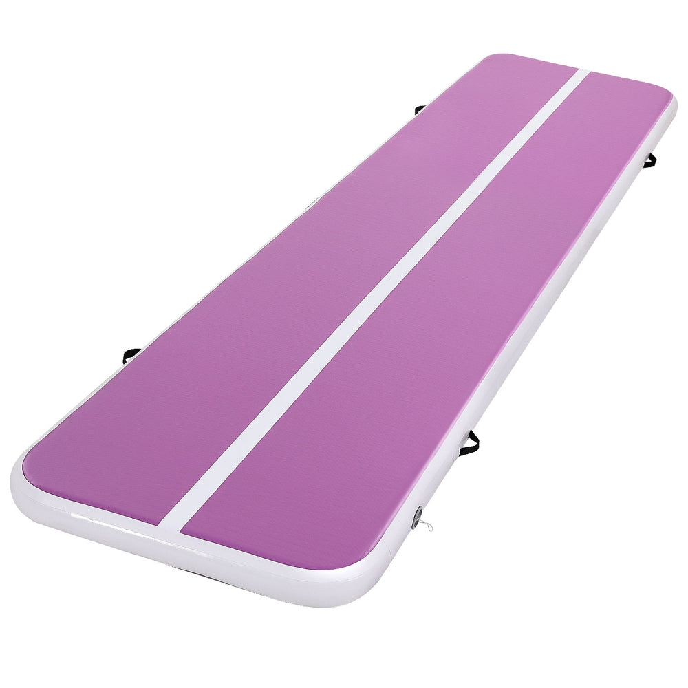 NNEDSZ Everfit 4M Air Track Gymnastics Tumbling Exercise Yoga Mat W/ Pump Inflatable Purple-0