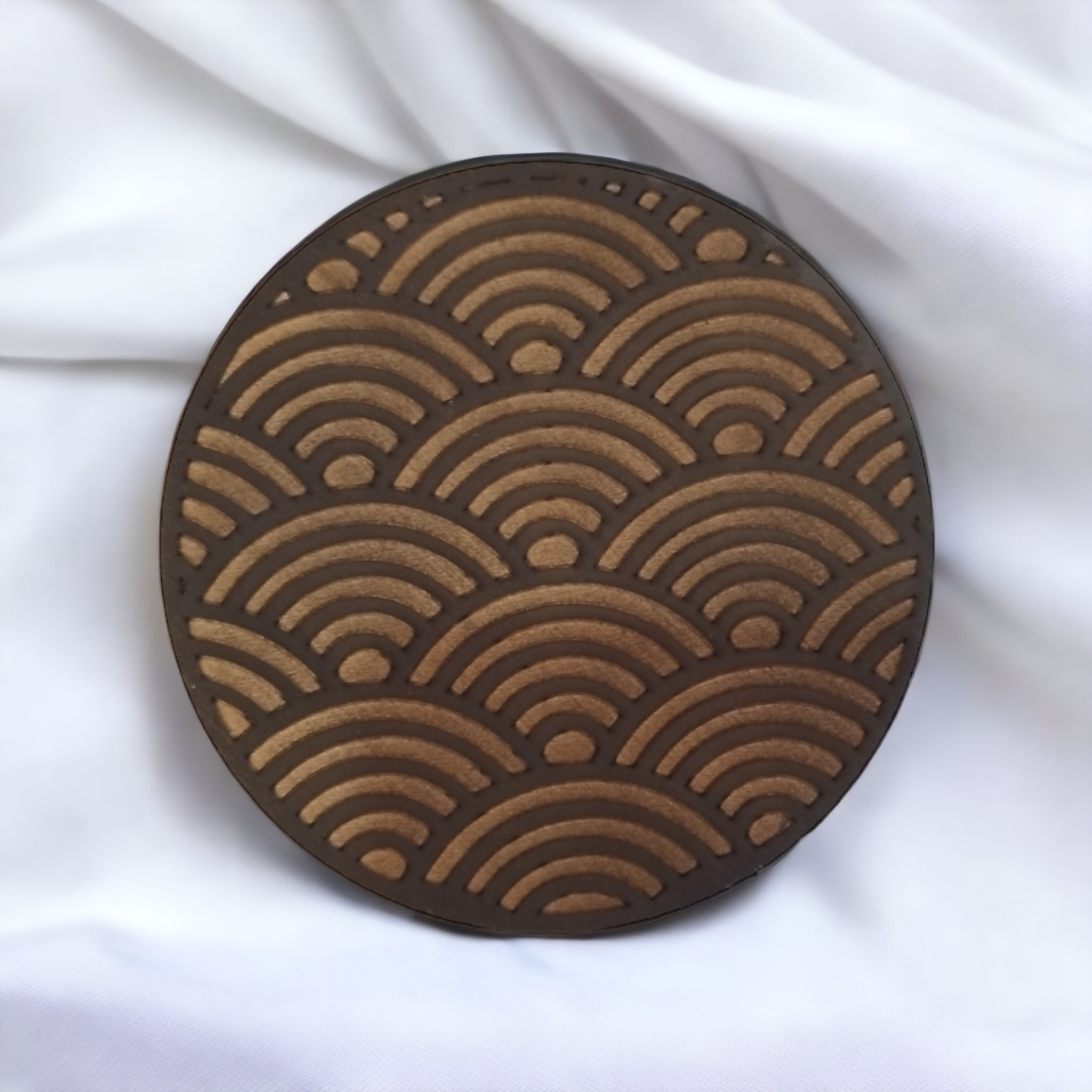 Set of 4 Black Geometric Wooden Coasters
