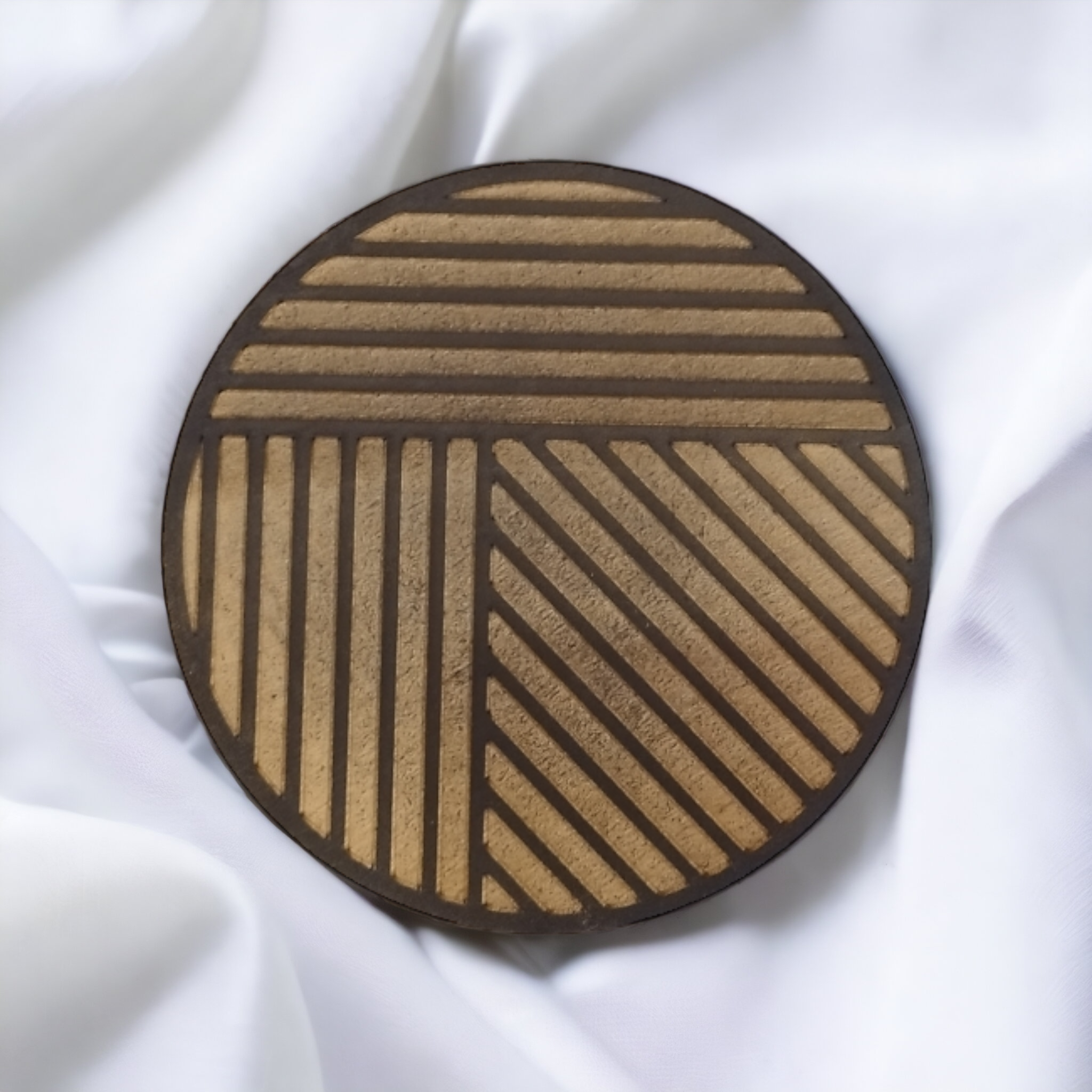 Set of 4 Black Geometric Wooden Coasters