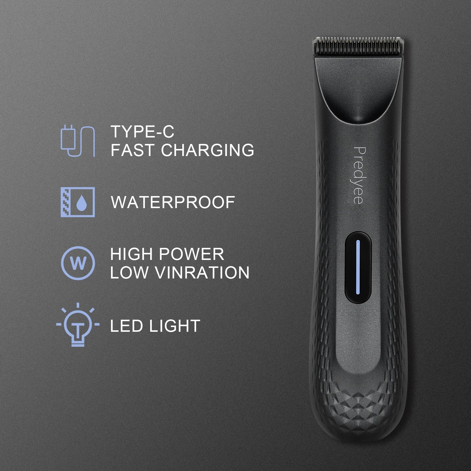 NNEOBA Electric Body & Hair Trimmer for Men Waterproof Groomer Black-2