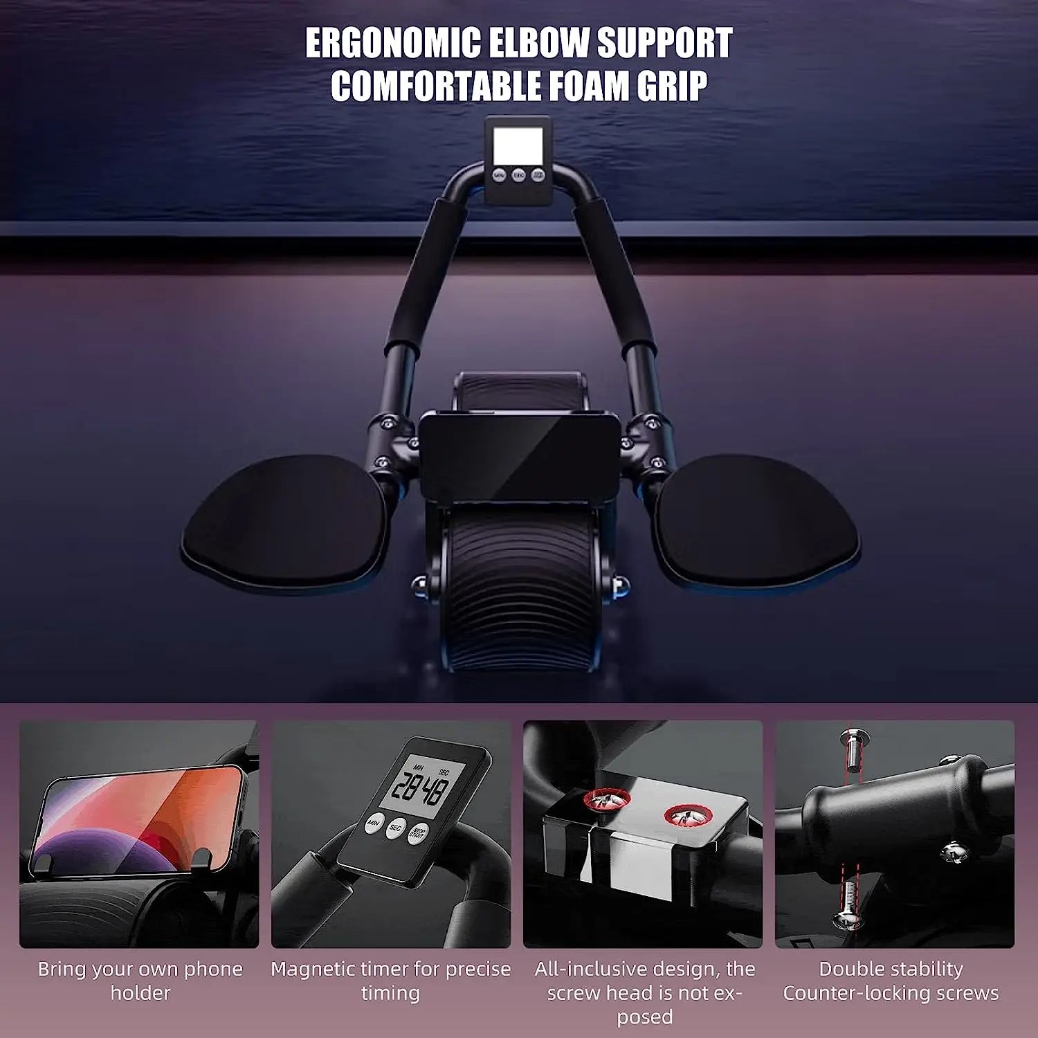 NNEOBA Rebound Ab Wheel & Elbow Support-3