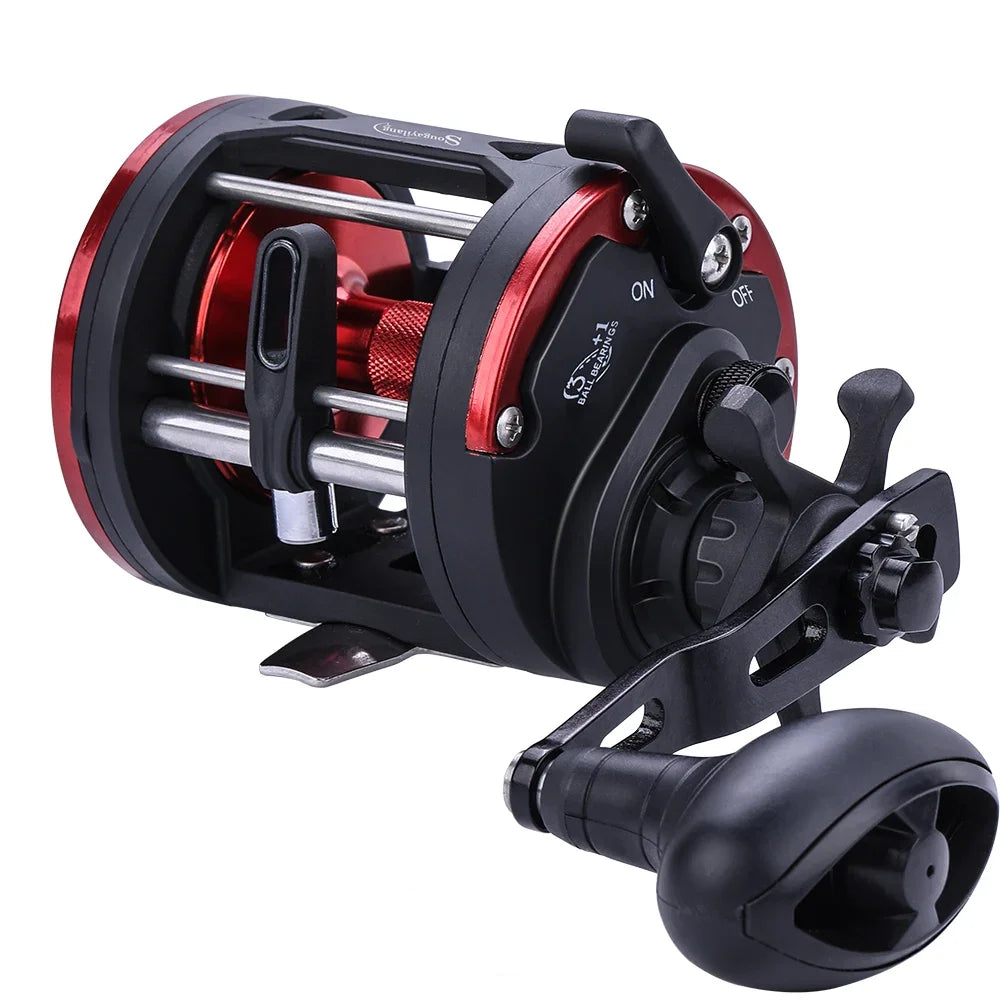NNEOBA rolling Drum Fishing Reel 28kg Max DragRight Hand Red-0