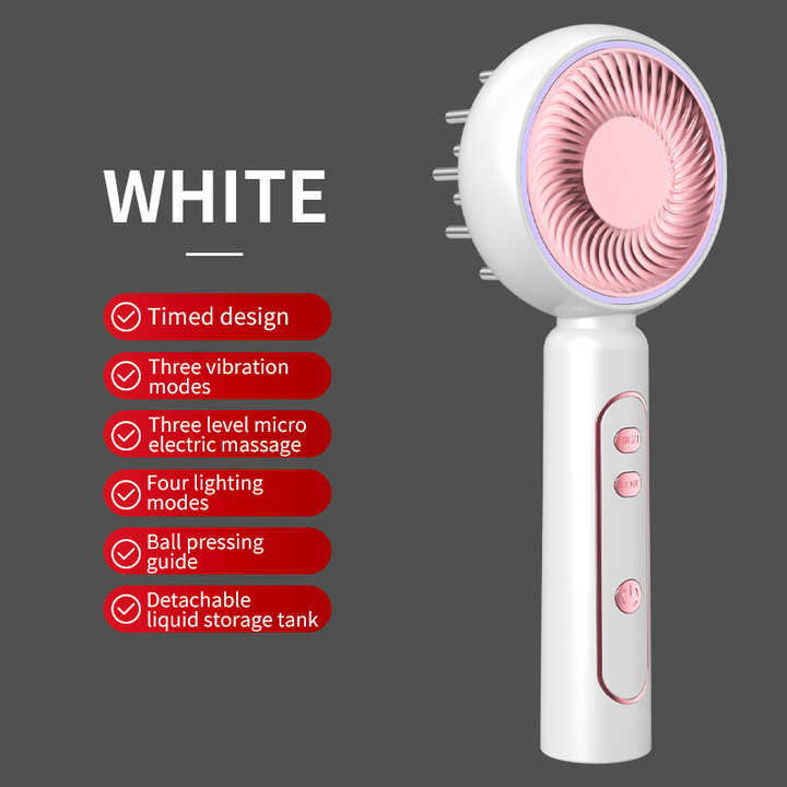 NNEDSZ White Intelligent Scalp Massager Brush with Red Light Therapy - Hair Care, Volumizing, and Essence Applicator-0