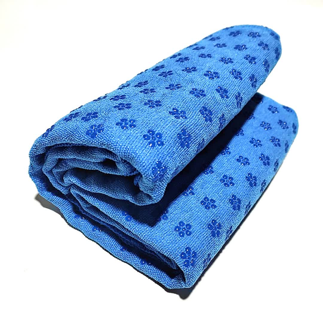 NNEDSZ Blue Plum Blossom Yoga Towel Mat – Absorbent, Thick, Non-Slip, Portable Fitness Blanket for Home Use 183*63CM-0