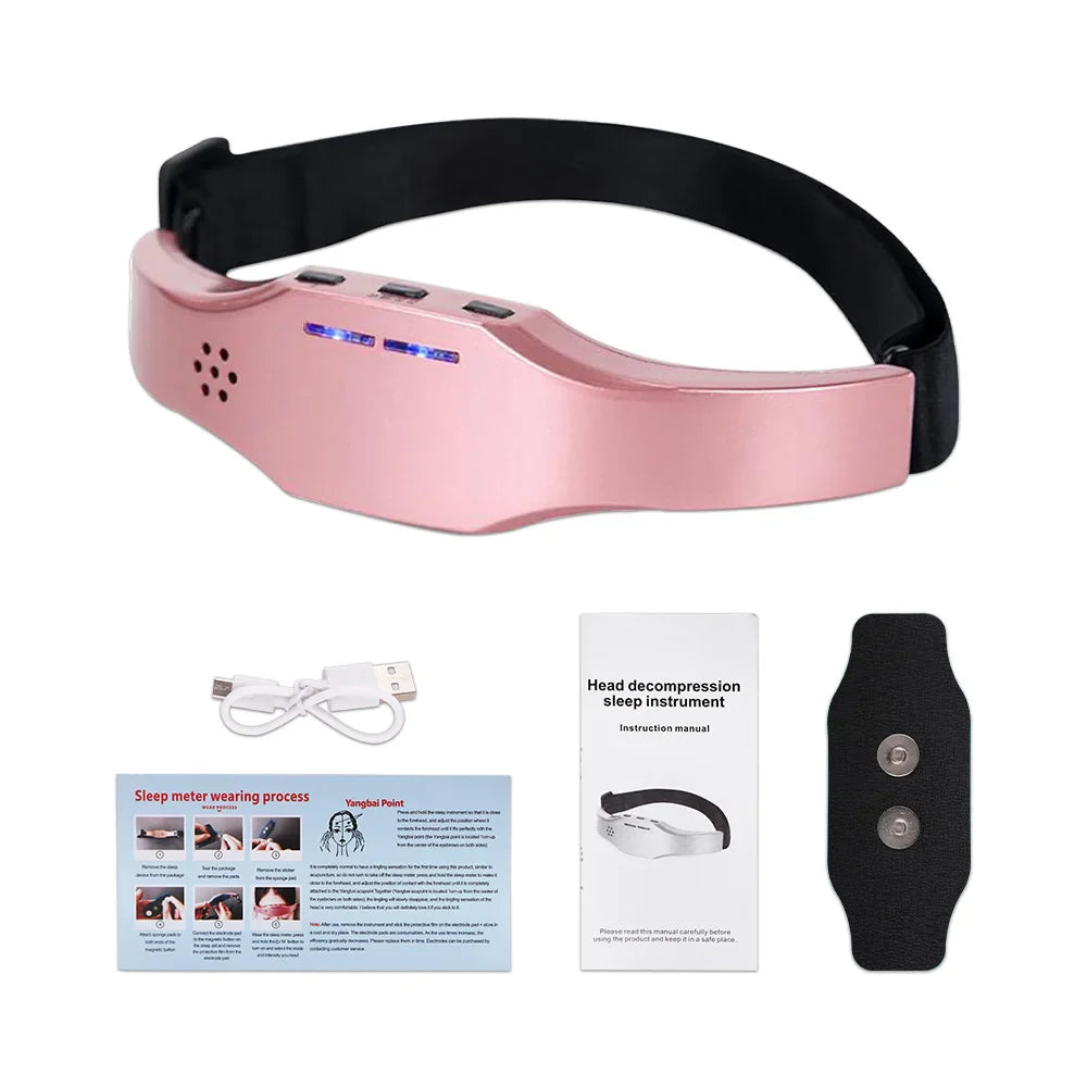 NNEOBA Wireless Sleep Aid Head Massager TSNS Therapy Pink-0
