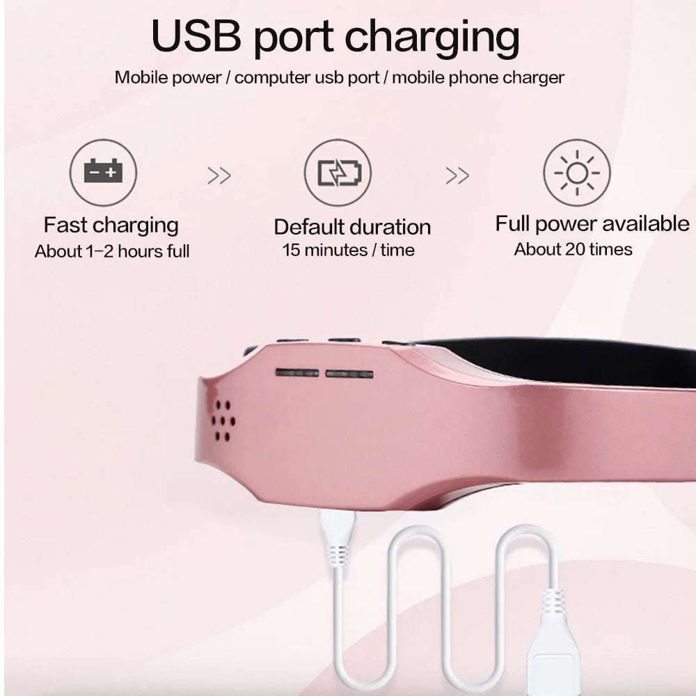 NNEOBA Wireless Sleep Aid Head Massager TSNS Therapy Pink-2