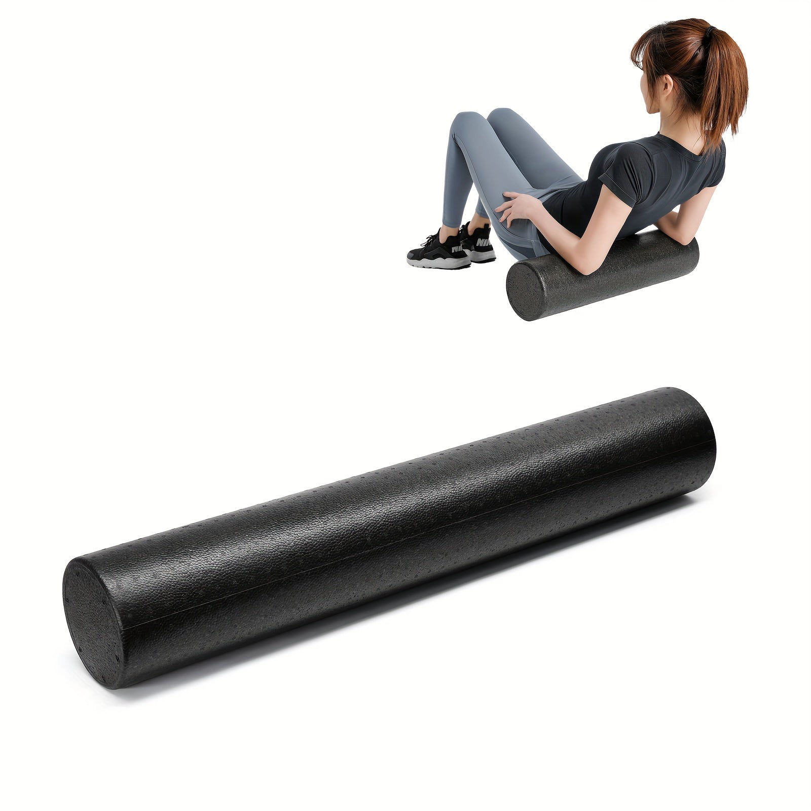 NNETM Yoga Foam Roller for Muscle Massage, Stretching & Relaxation(Black)-1