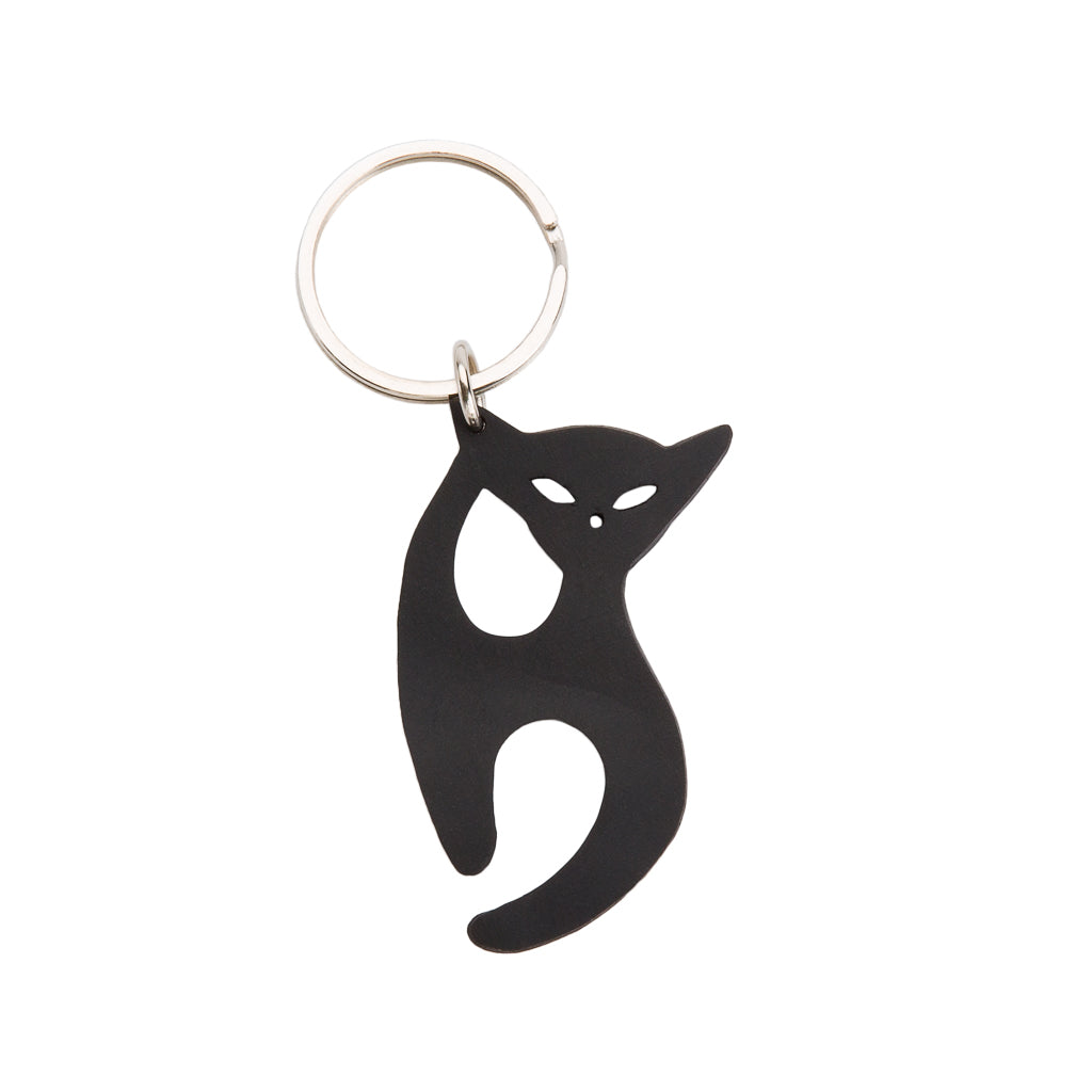 Jasper Recycled Rubber Cat Vegan Keyring-0